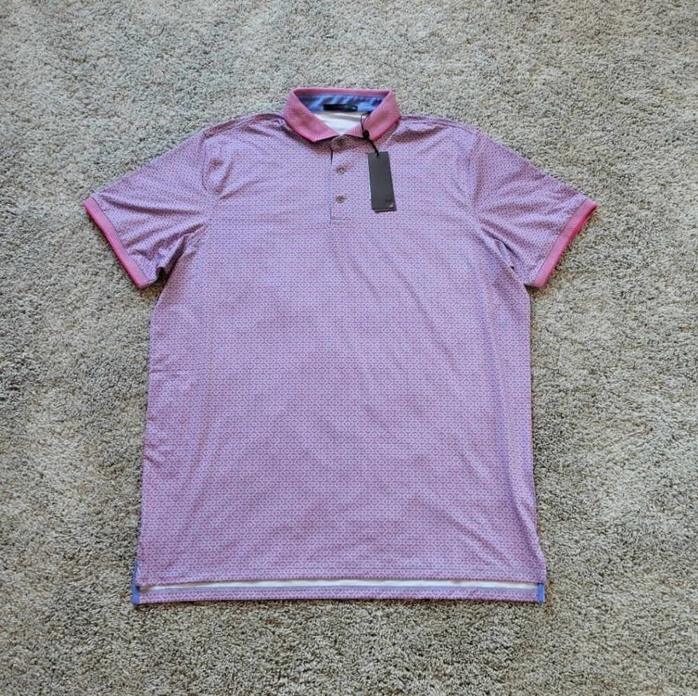 Greyson SILVER HAIRED BATS POLO, Heron, NWT $118 Men's Size XL